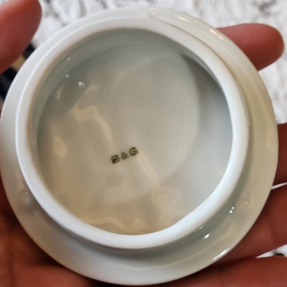 Vtg B&G (Bing & Grøndahl) "All-in-one" teapot and cup! Blue white, porcelain - Picture 4 of 7